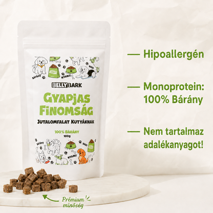 BellyBark bárányos jutalomfalat hipoallergén monoprotein 100% bárány