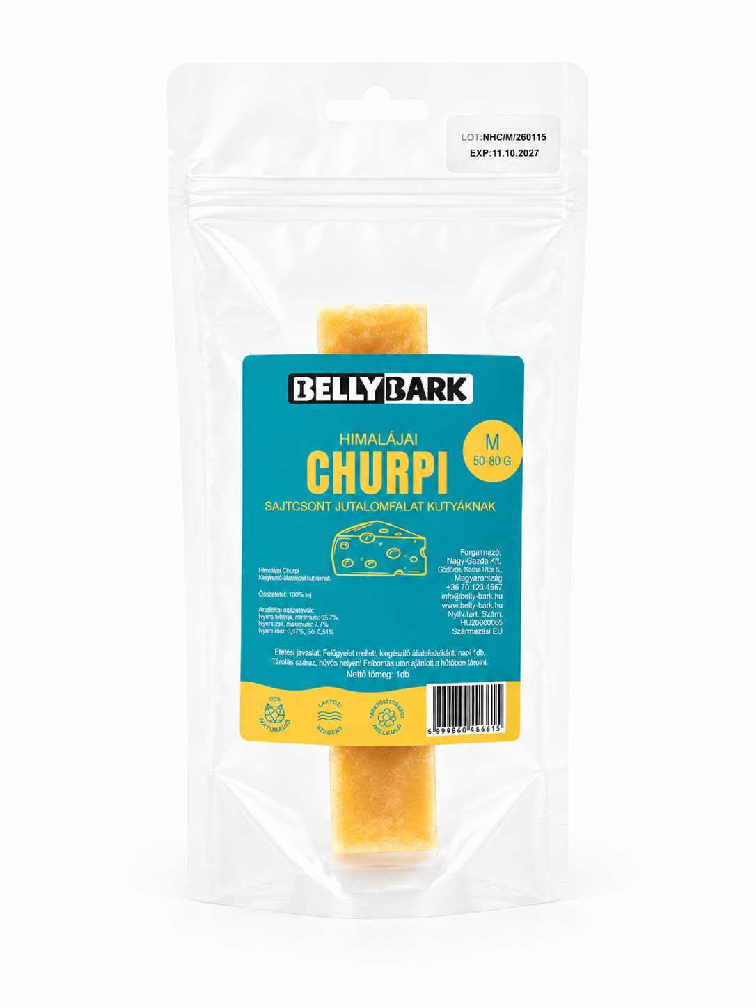 BellyBark Churpi himalájai sajt rágócsont kutyáknak M méret