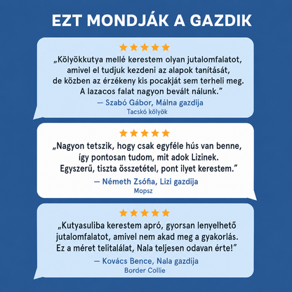Gazdi vélemények a BellyBark lazacos jutalomfalatról