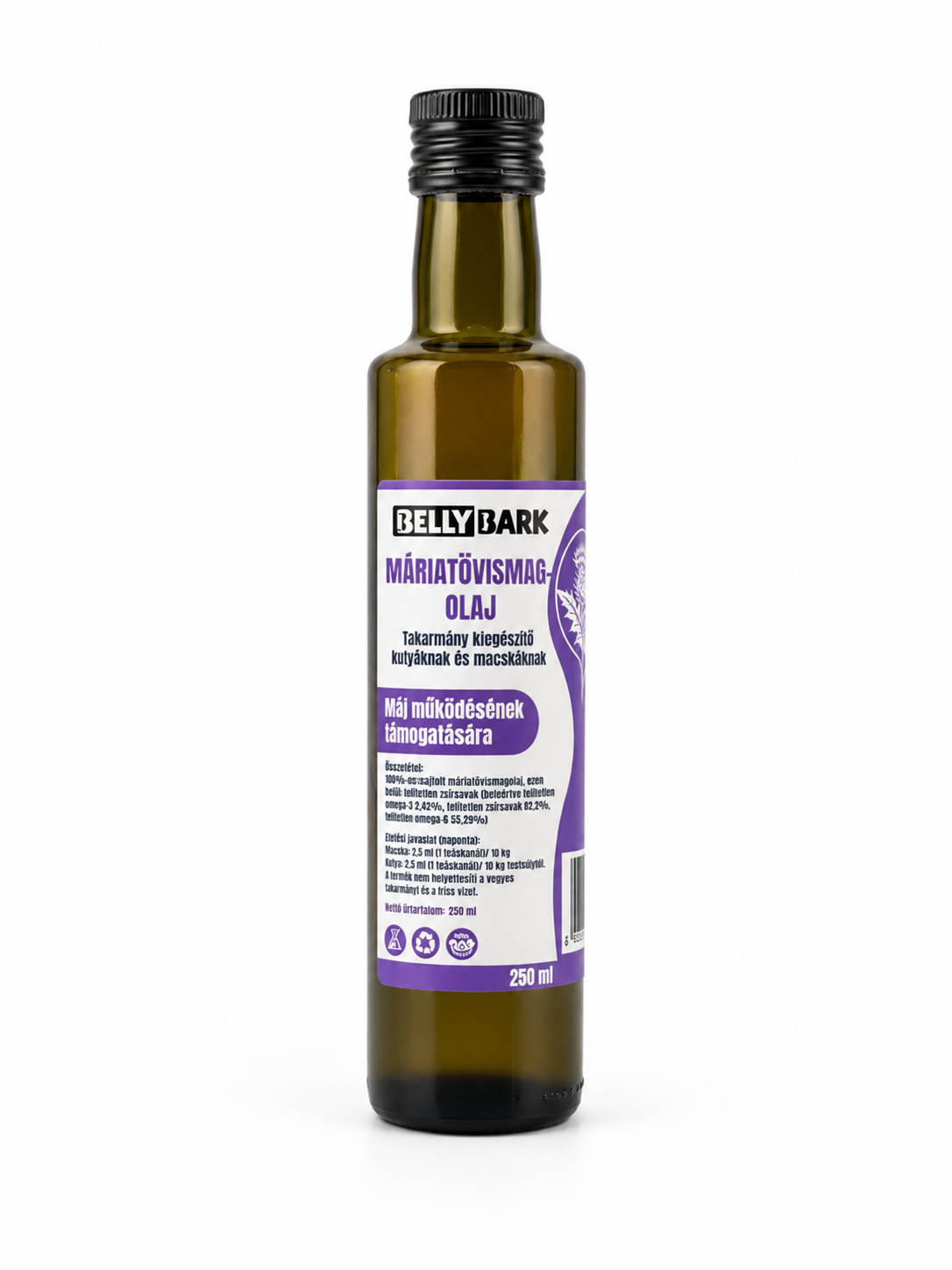 BellyBark máriatövismagolaj kutyáknak és macskáknak 250 ml
