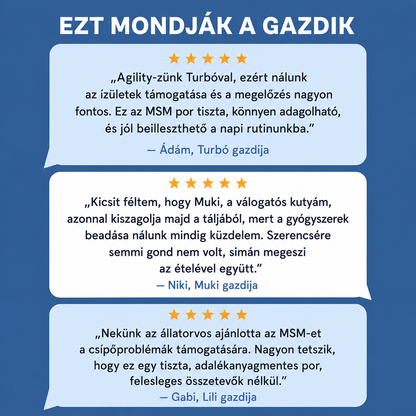 BellyBark MSM por kutyáknak eledelhez keverve vélemények