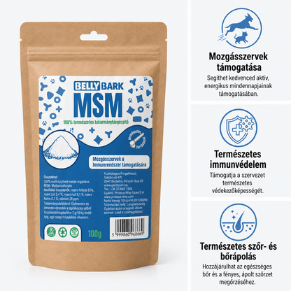 MSM kutyáknak ízületi támogatásra és immunvédelemre