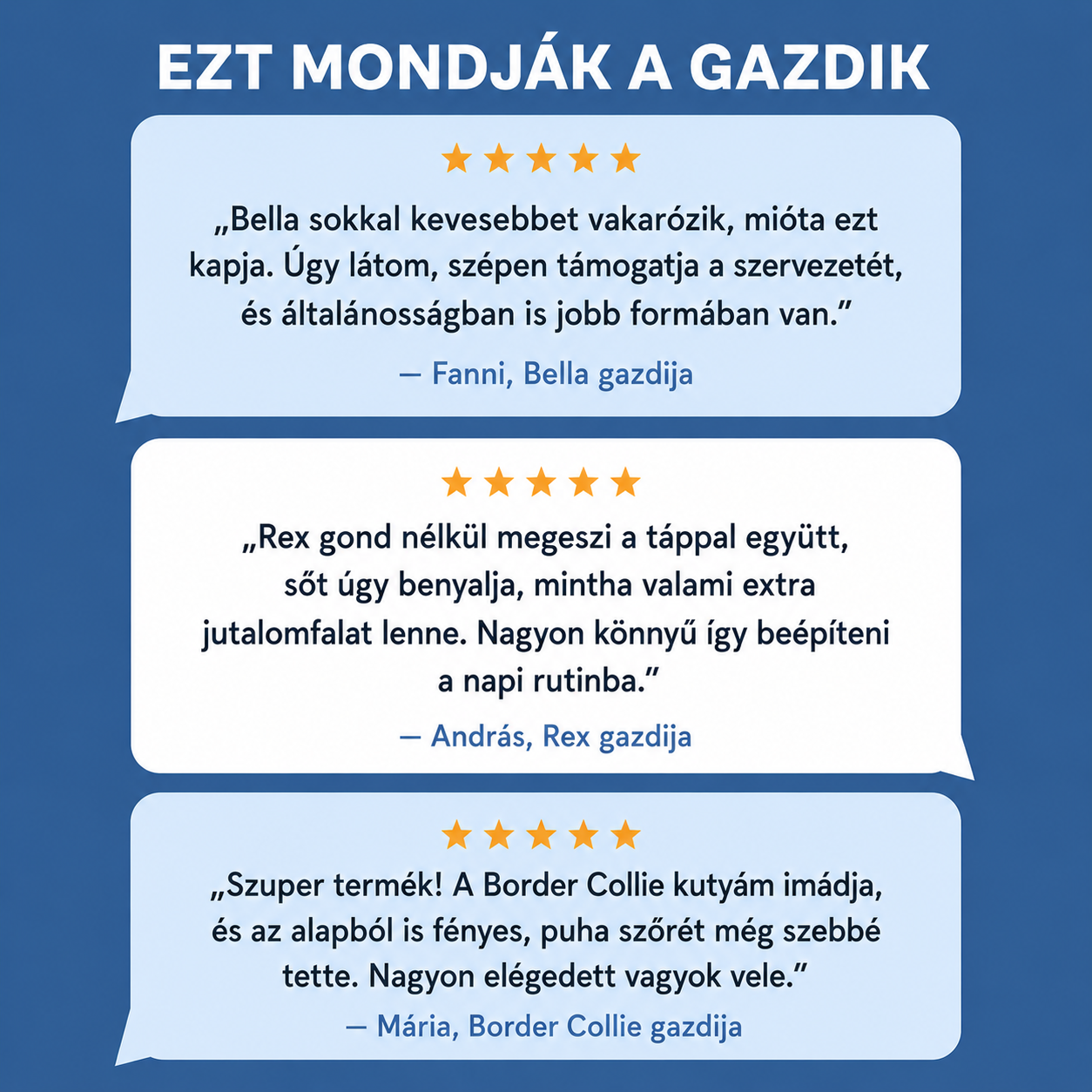 Gazdi vélemények a BellyBark sörélesztőről kutyáknak